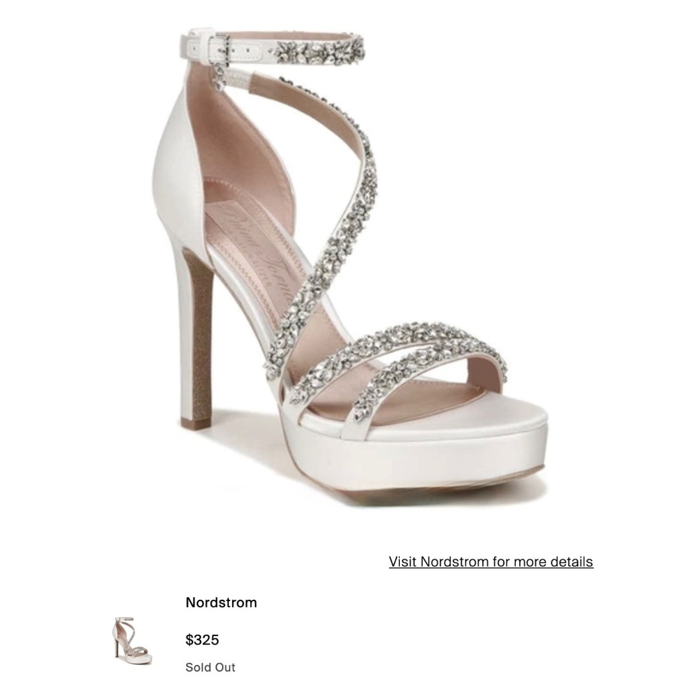 Pnina Tornai Love White Jeweled Embellished Satin Platform Sandals / Heels - Picture 5 of 7